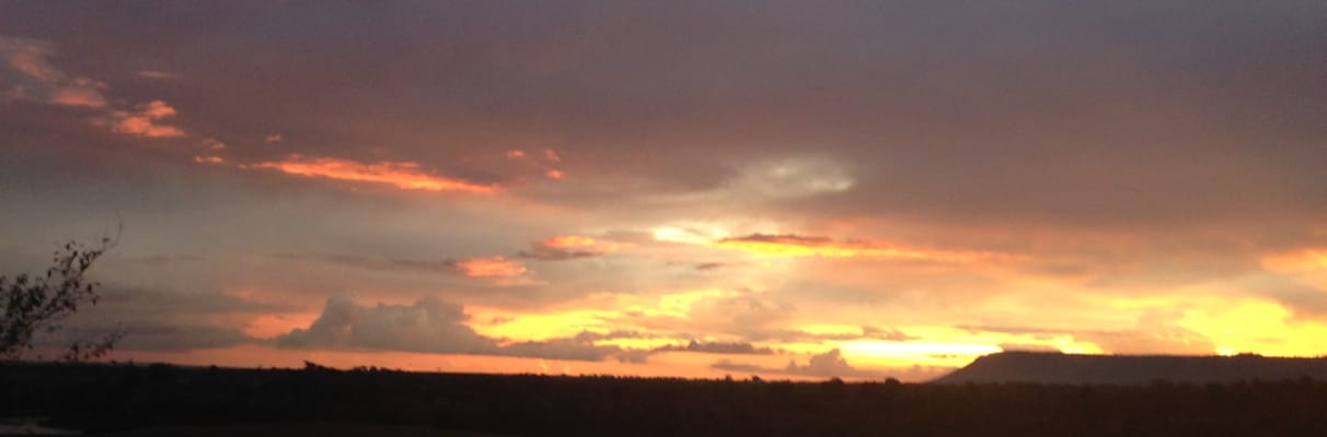 Sunset over the Serengeti plains
